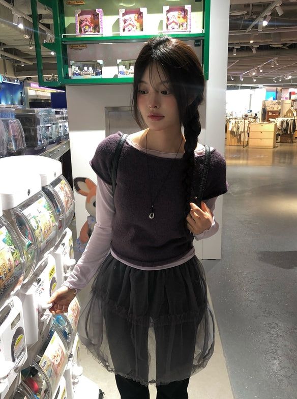 Nippy Frill Double-Side Layered T-Shirt