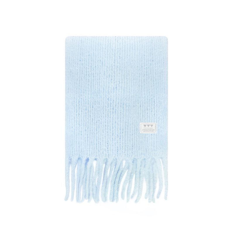 Basic Knit Big muffler_ Skyblue