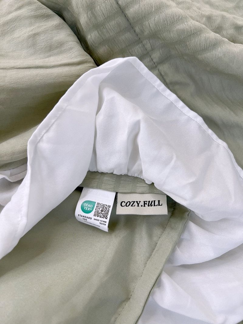 Shirring ruffle light comforter set - Milky Green - SS