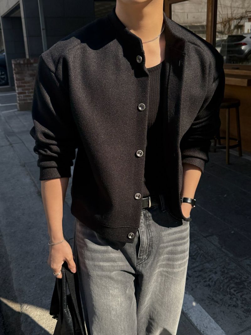 League wool crop cardigan jacket