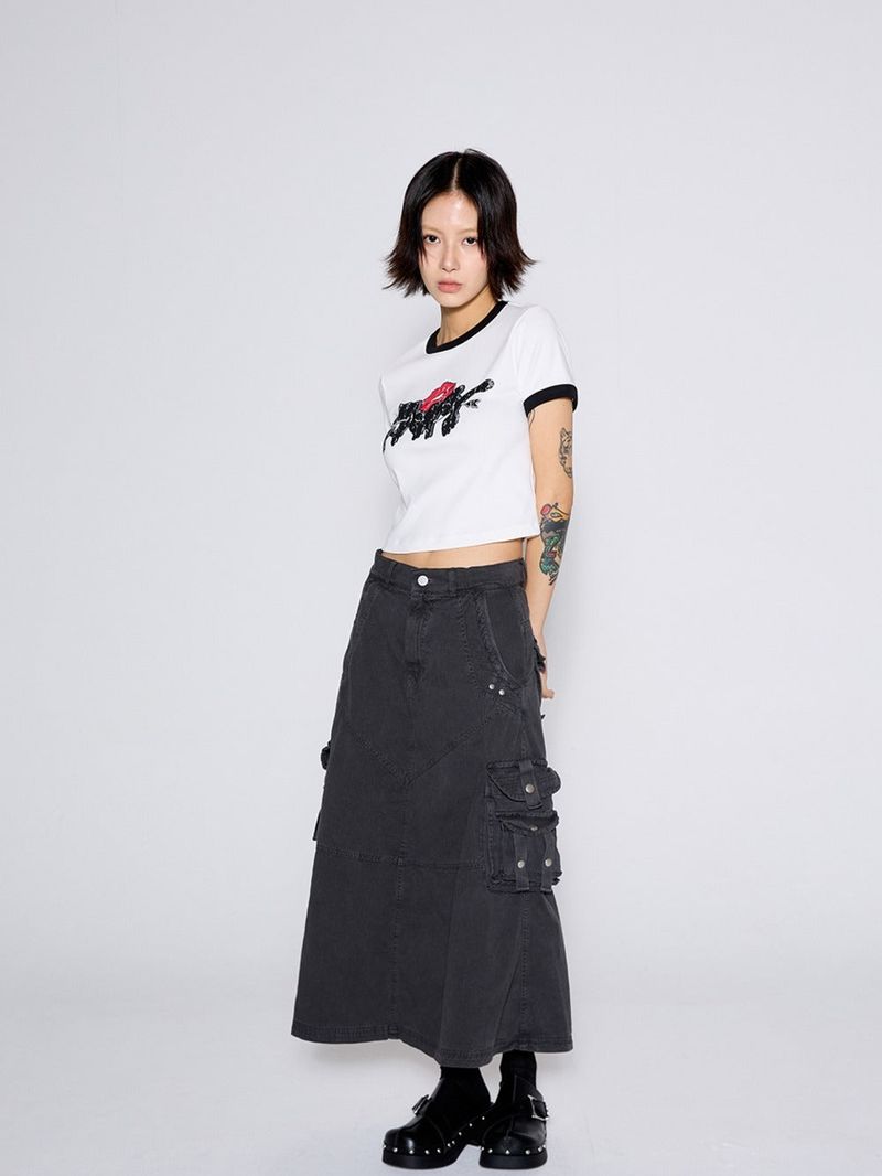 calloutnewyear(cony)(コールアウトニューイヤー(コニー))の「WASHED CARGO SKIRT / GRAY(Skirts)」