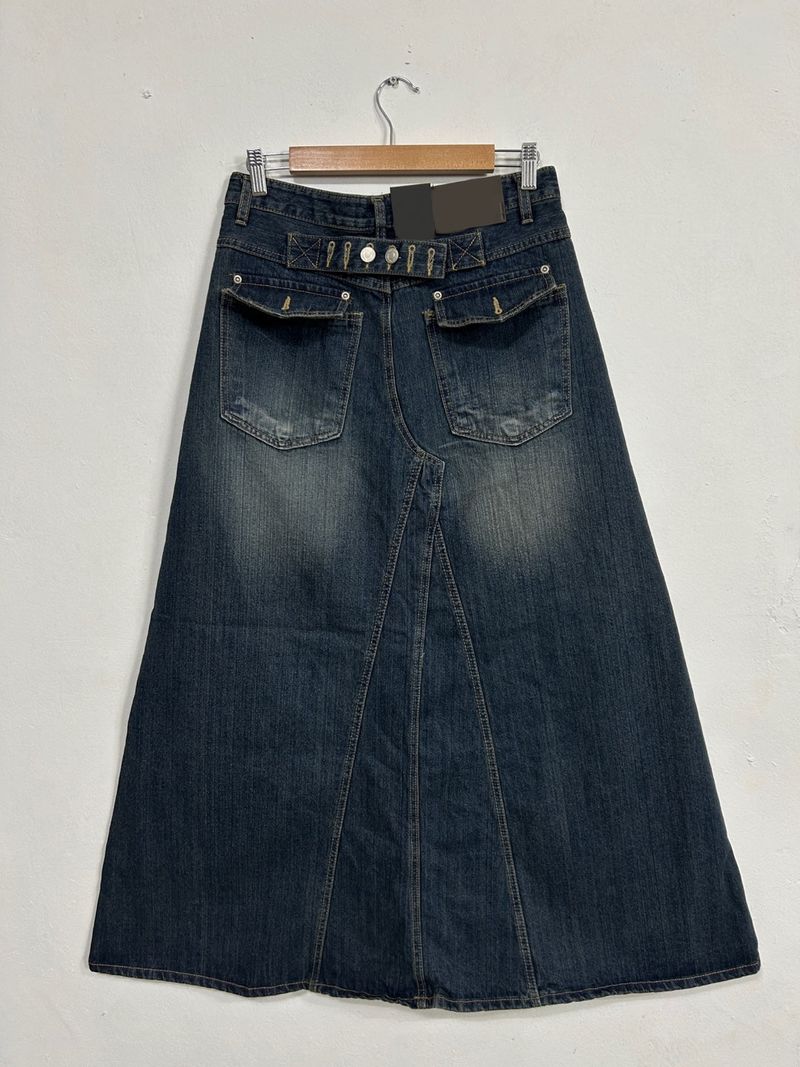 (2colors) bijou maxlong denim skirt