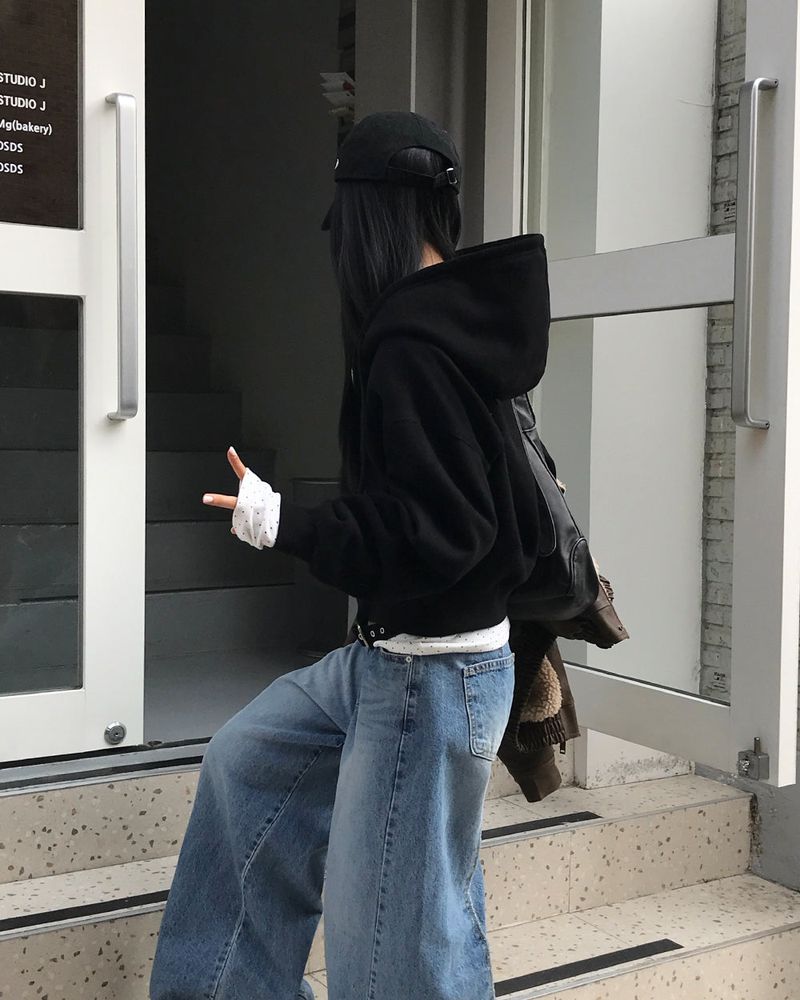 [ORIGINAL] Tibet 2-Way Cropped Hood Zip-Up