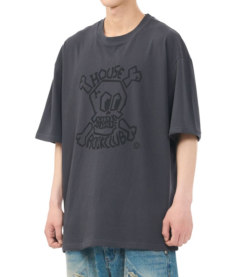 GARAGE SKULL TEE - CHARCOAL