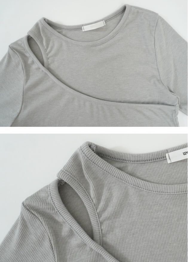 Curve slit ribbed top
