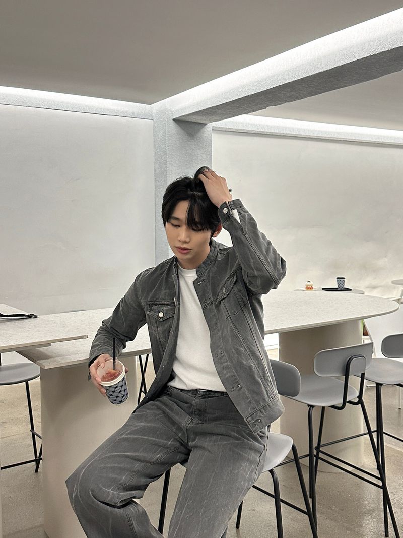 LMN Semi-Over China Setup Denim Jacket (Gray)