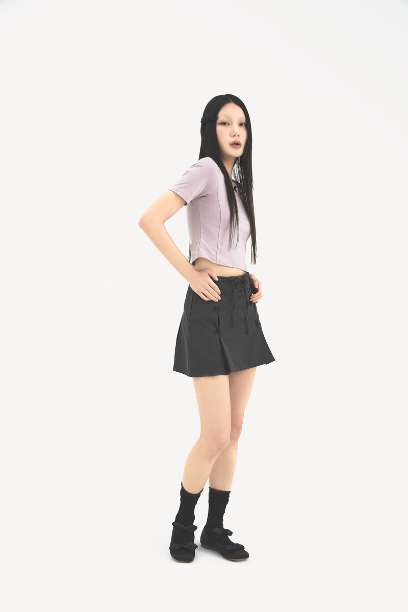 Ribbon pleats skirt