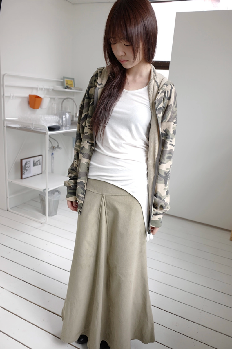 camo waffle hood zip-up