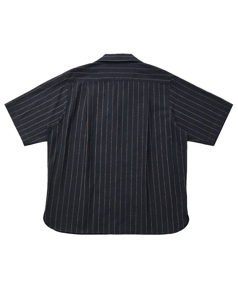 STRIPE L-C TAILORED 1/2 SHIRT (Navy)