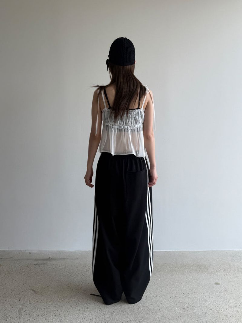 pintuck track pants
