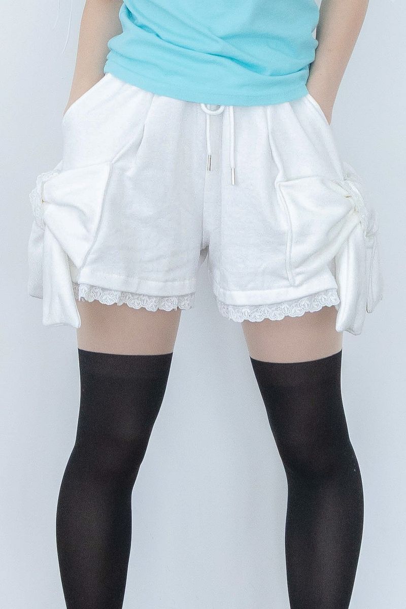 LITALMUTE（リタルミュート）の「big ribbon pants(WHITE)（Pants）」