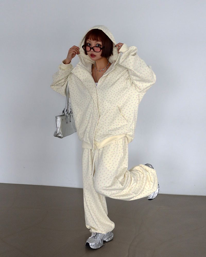 Flower Small Flower Jogger & Wide Pants