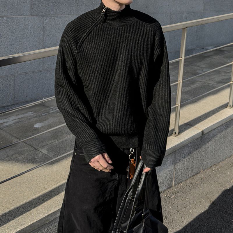 Niv Shoulder Zip-Up Regular Knit