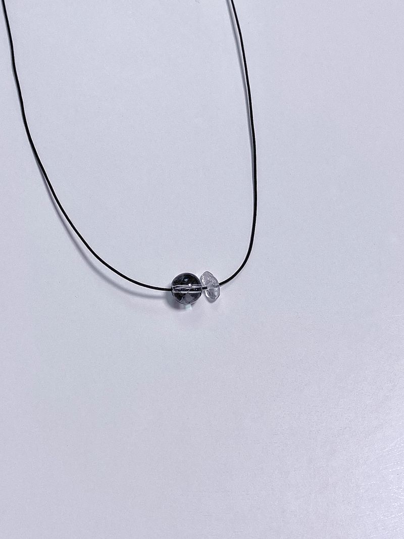 stainless steel Simple gemstone white crystal string necklace