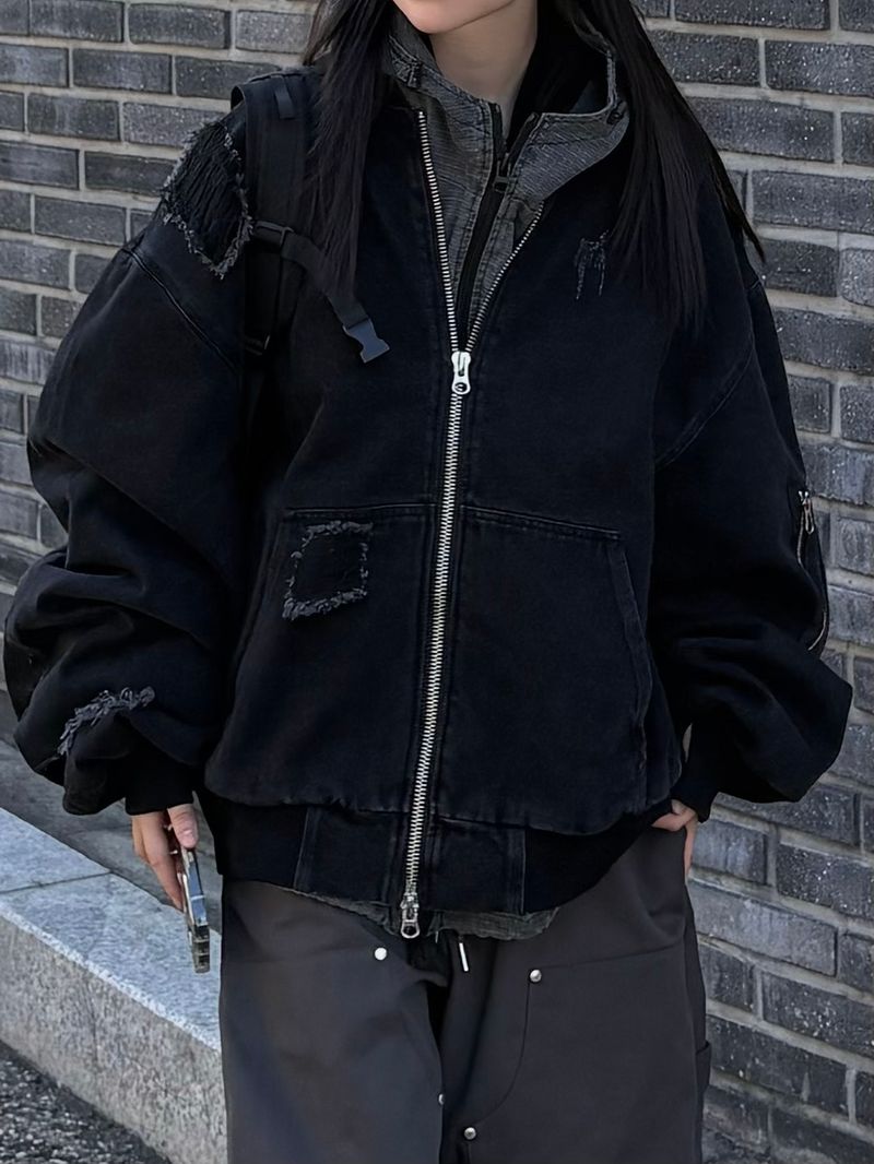 ripstop two-way hood jumper