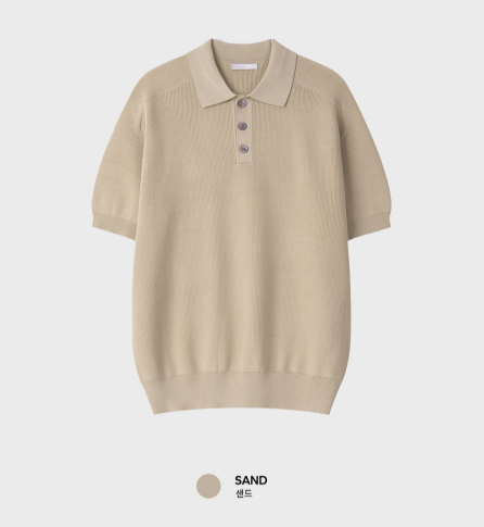 Look Estée Viscose Button Collar Short Sleeve Knit