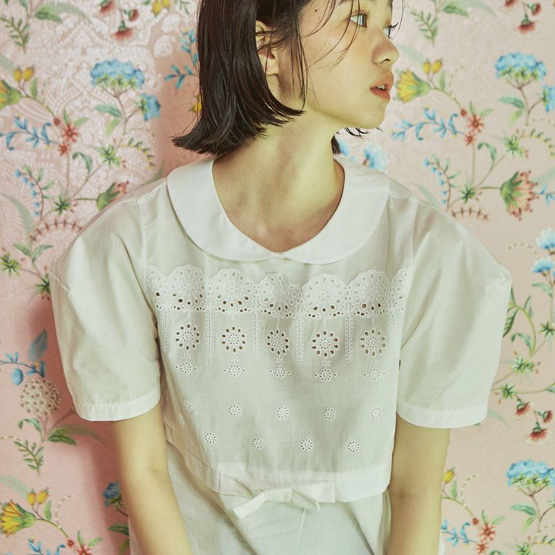 VITALSIGN（バイタルサイン）の「[LINE] Lace Ribbon Puff Blouse（Tops）」