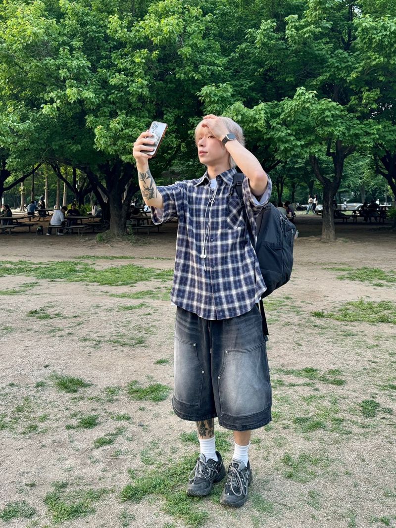 UNAIDUN(アネイダン)の「Sand vintage checkered short sleeve shirt 2C(Tops)」