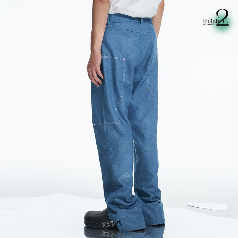 RELABEL Metal Rivet Slim-Fitting Jeans