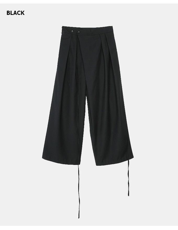 Two-button Wrap Pants