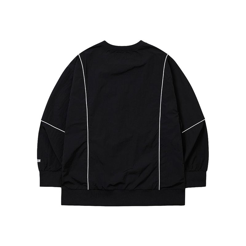 Sports Dept Logo Piping Nylon Pullover - Black