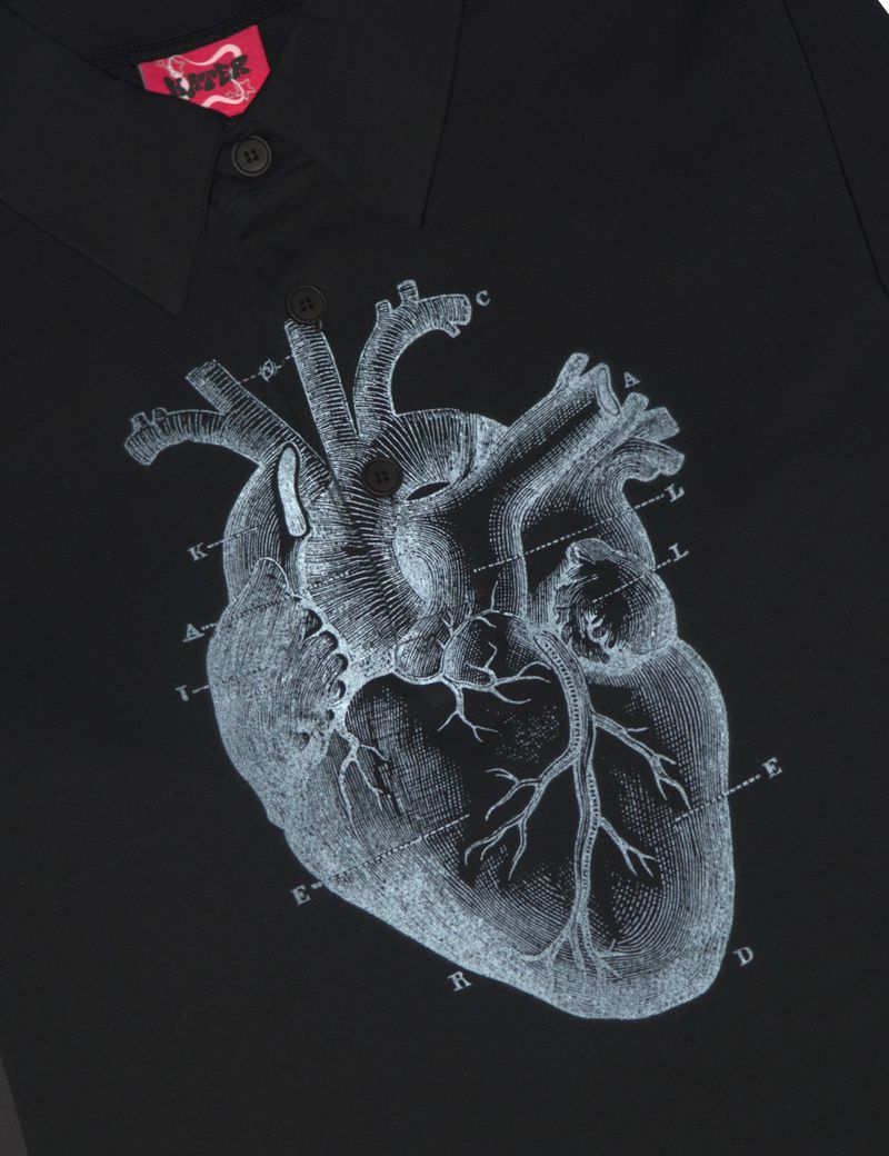 Heart PK layered long sleeve BLACK