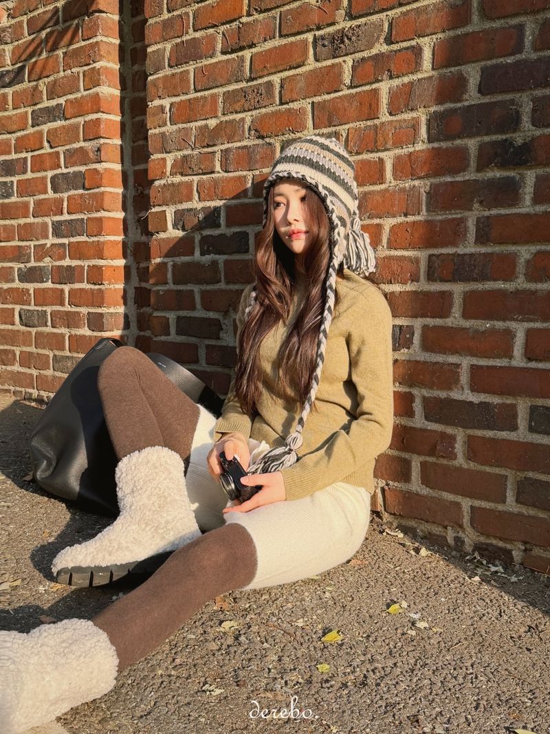 handmade stripe knit hat