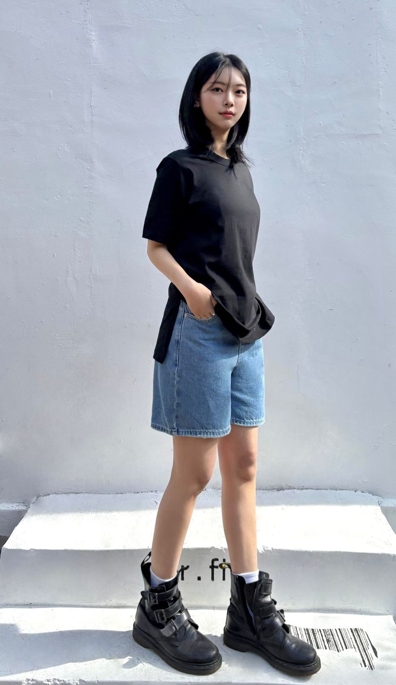 MEDIUM INDIGO DENIM SHORTS code 25008