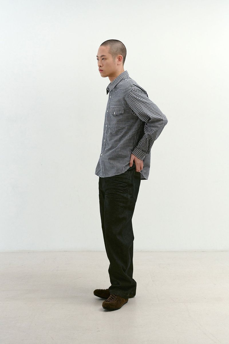 3D Fit Embossed Denim Pants (Black)