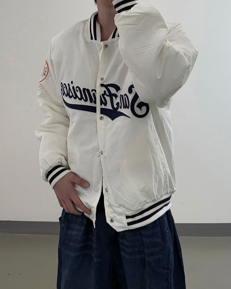 Sanver Lettering Varsity Padding Jumper