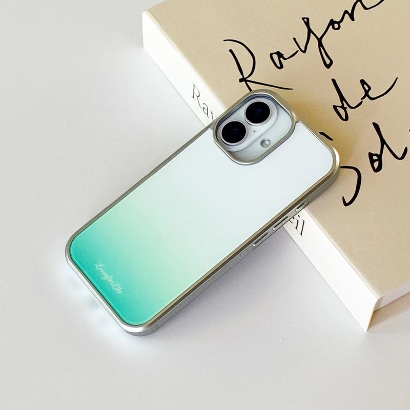 [MADE]candy gradient Standard Glass phonecase GREEN, PINK