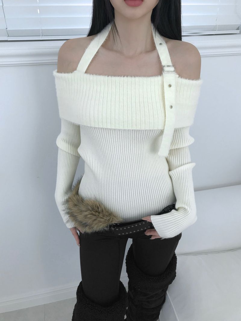 saint off strap knit(3 color)