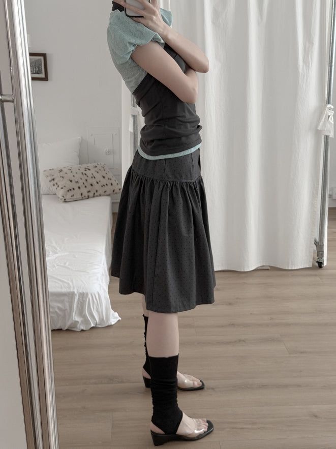 Tib Dot Midi Skirt