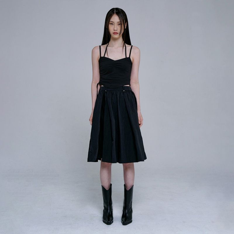 SLIT MIDI SKIRT(BLACK)