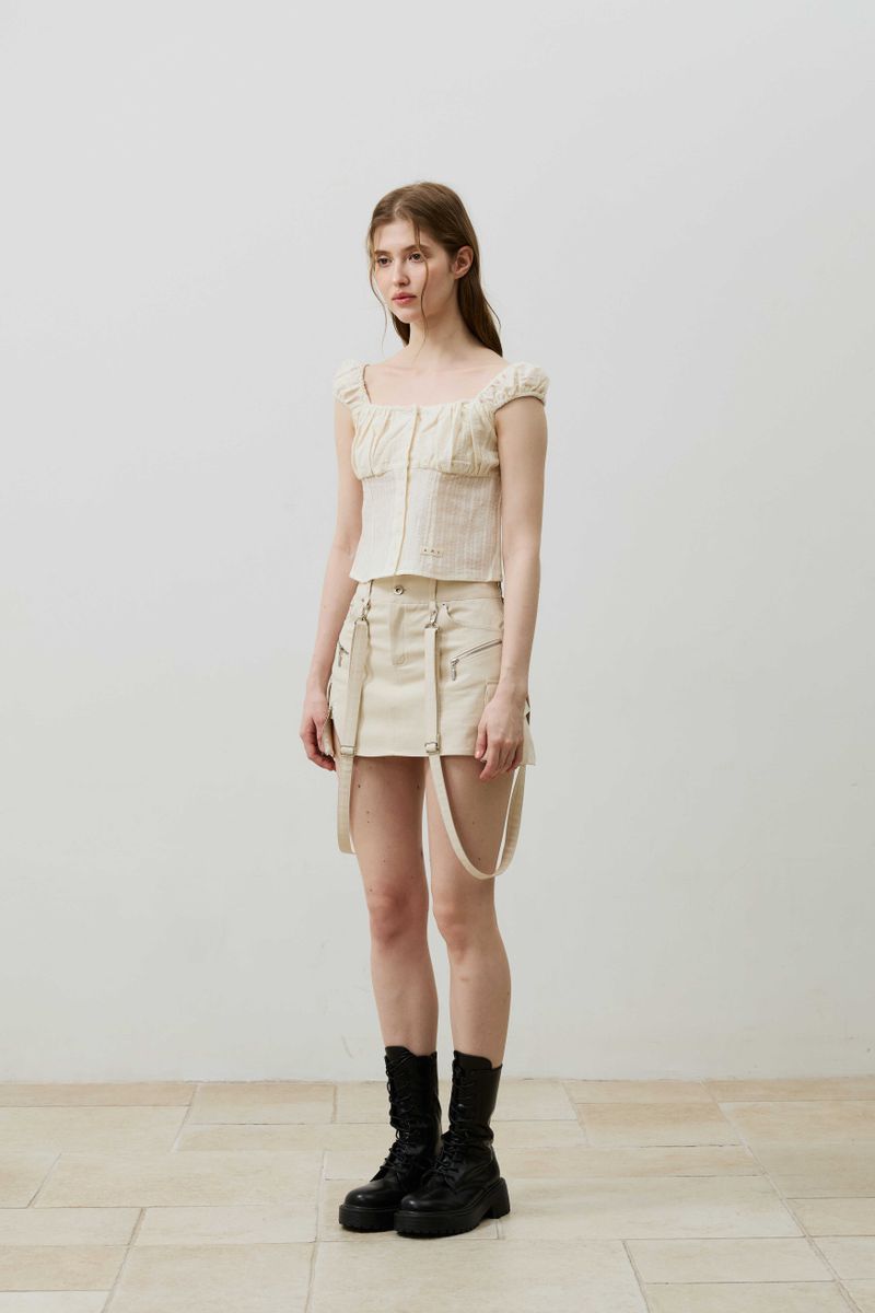 CUDDLY SLEEVELESS TOP / BEIGE