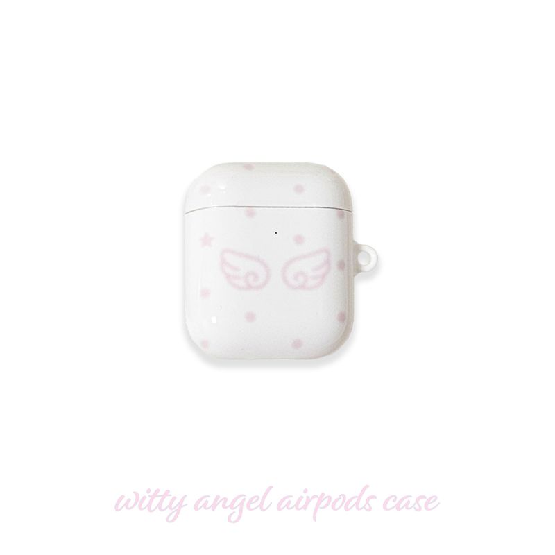 witty（ウィッティー）の「ウィッティエンジェルエアポッドケース（ホワイト+ピンク）（スマホグッズ/小物）」