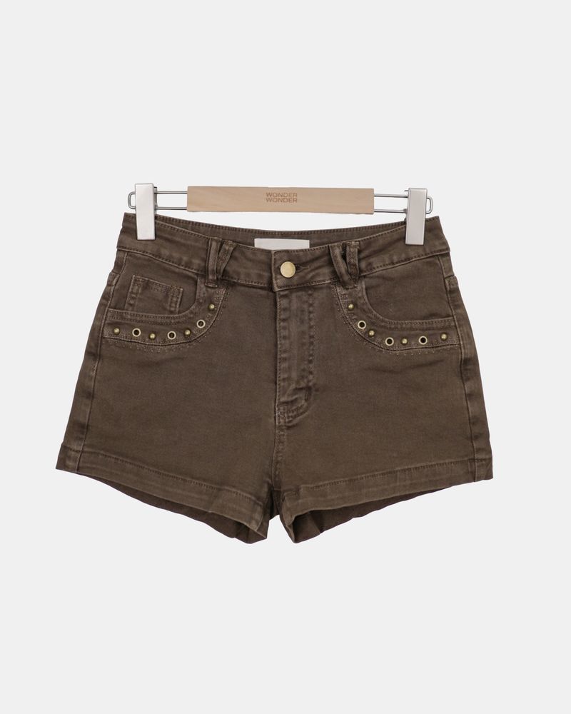 Qupen Washed Cotton Shorts