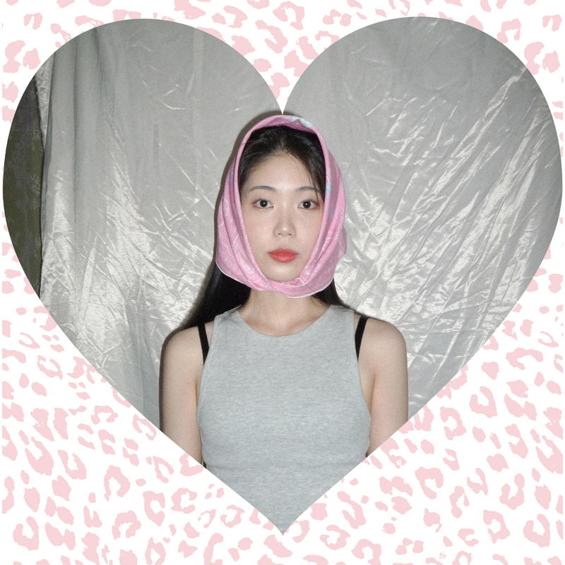 Paisley cat bandana scarf_ pink