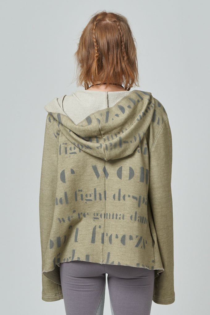Oversized hood zip up_mustard