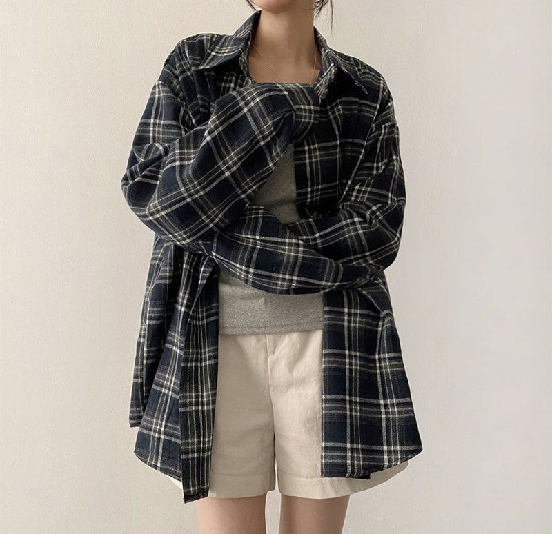 Lue Loose Fit Checkered Shirt