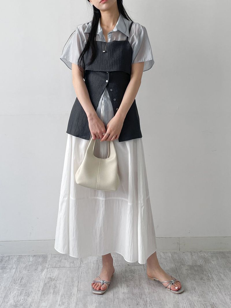 Attention Pleated Layered Bustier