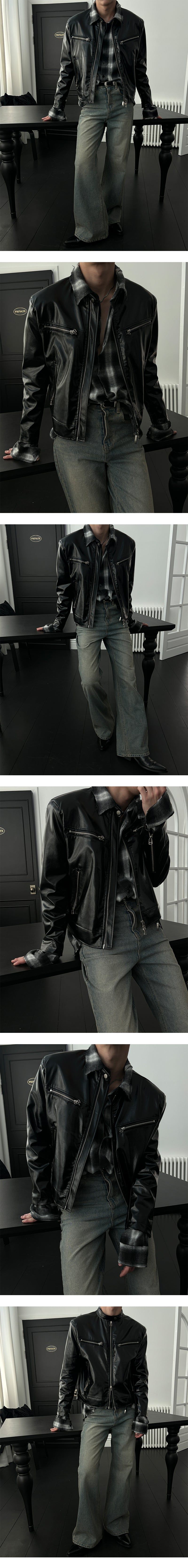 [PREMIUM][MADE] Western leather biker jacket