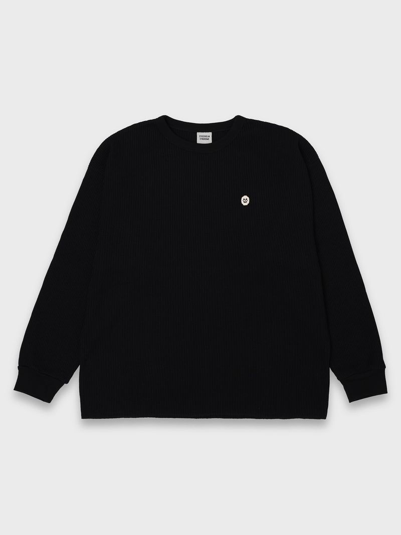 stockholm syndrome（ストックホルムシンドローム）の「スカルワッフル長袖Tシャツ - ブラック（トップス）」