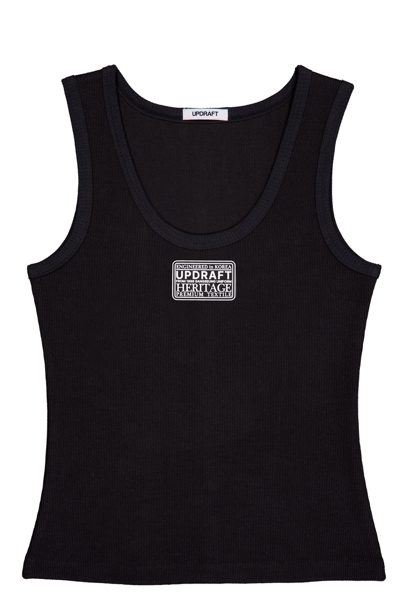 [UPDRAFT]SLEEVELESS COTTON T-SHIRT BLACK