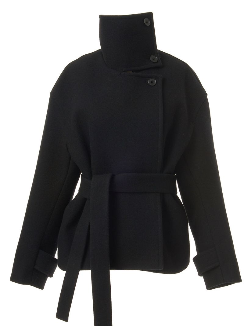HIGHNECK HALF COAT_BLACK