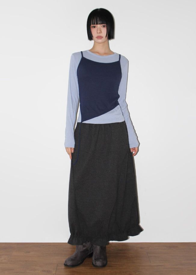 BLOOM CURVE FRILL SKIRT
