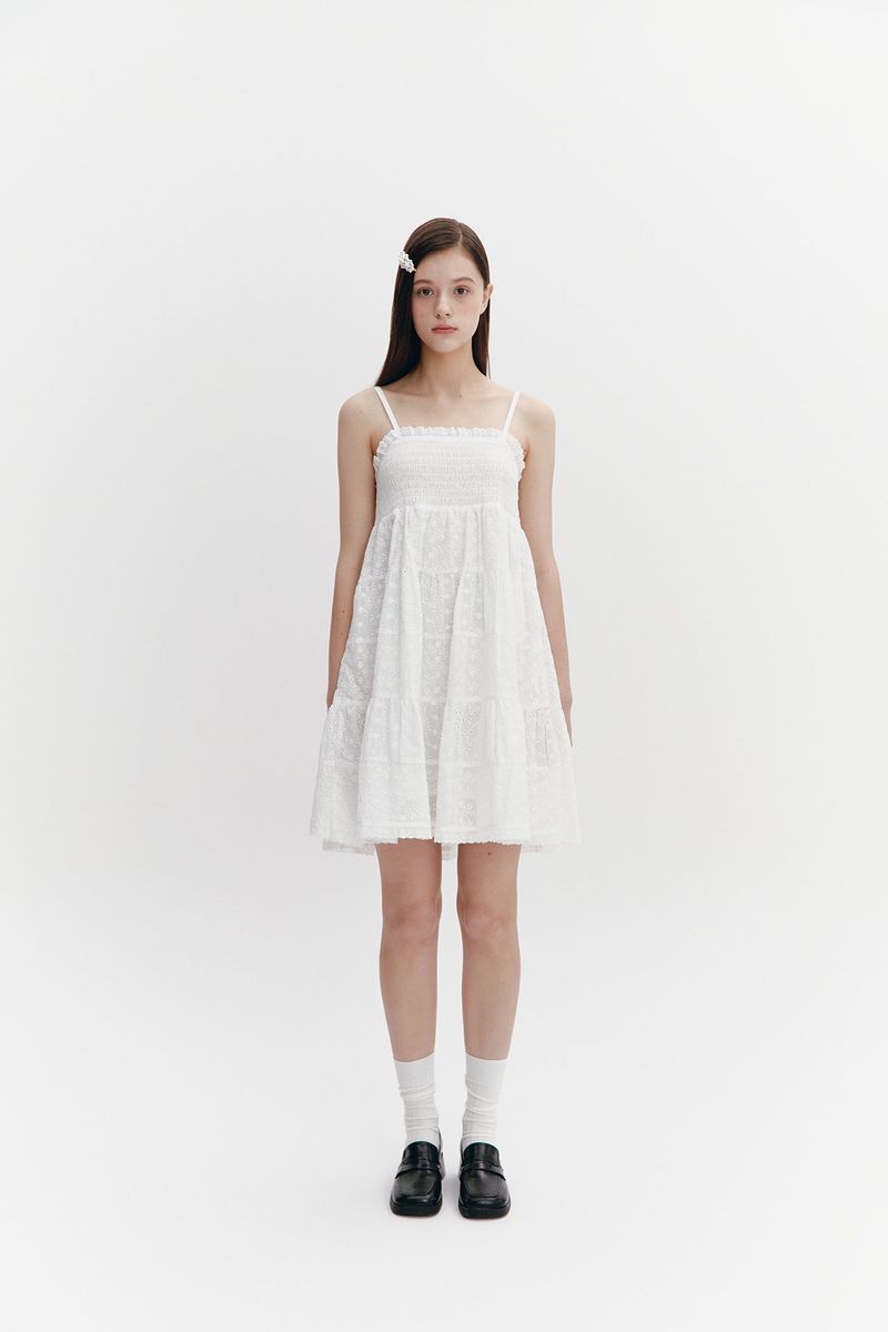 Midi Lace Dress White