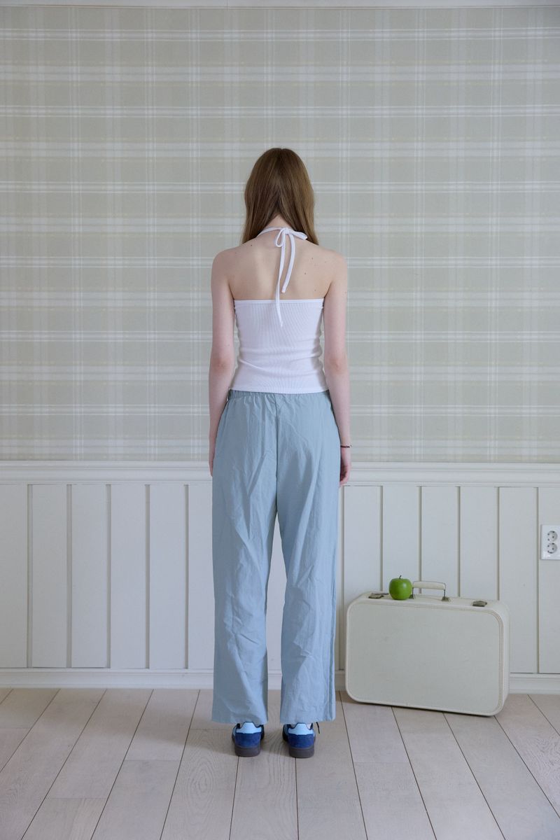 [GREY+WHITE] SUNNY HALTER NECK TOP SET