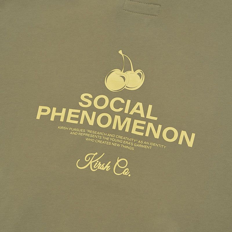 CHERRY ARCH LOGO HALF ZIP UP [LIGHT KHAKI]