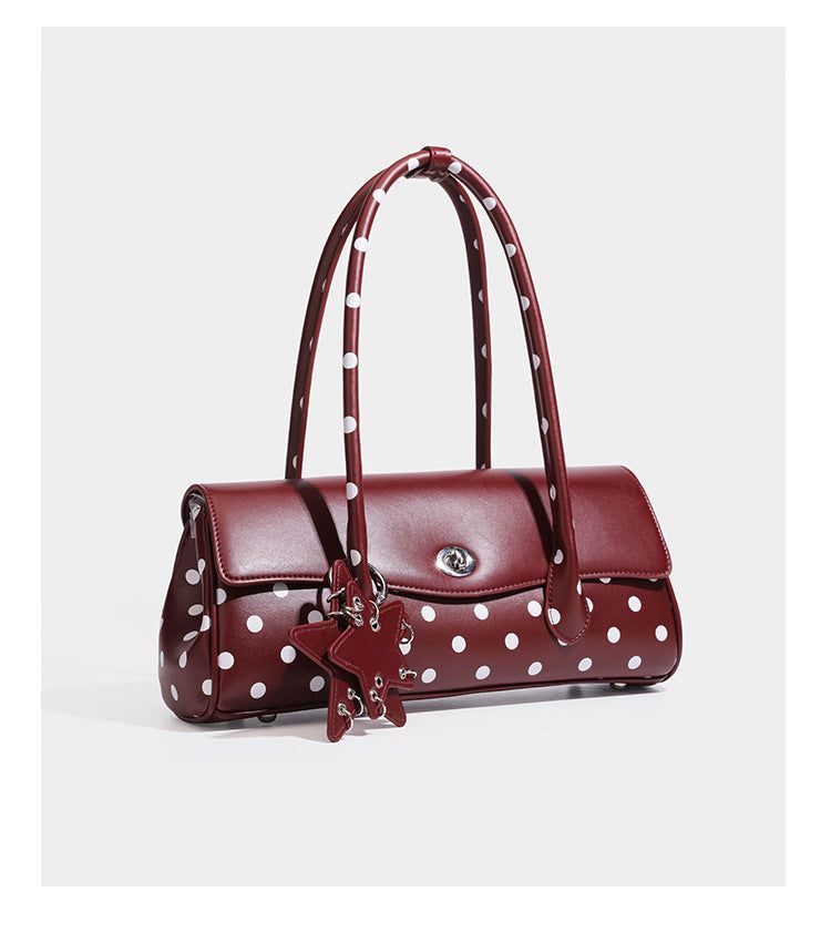 Star Keyring French Vintage Polka Dot Baguette Bag